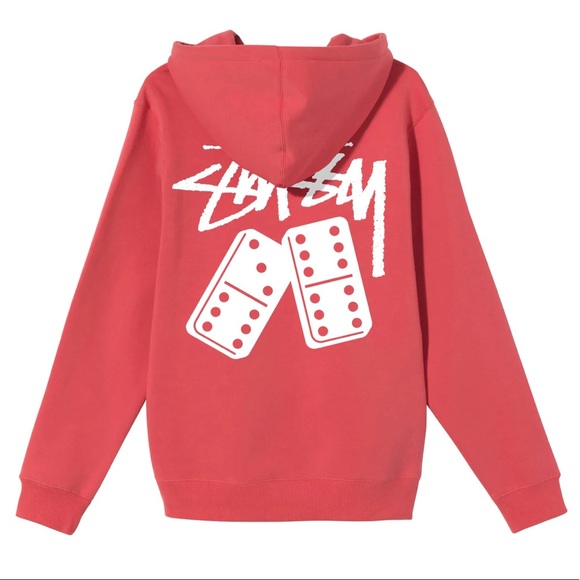 Stussy Dominoes Hoodie Pale Red - Picture 2 of 2